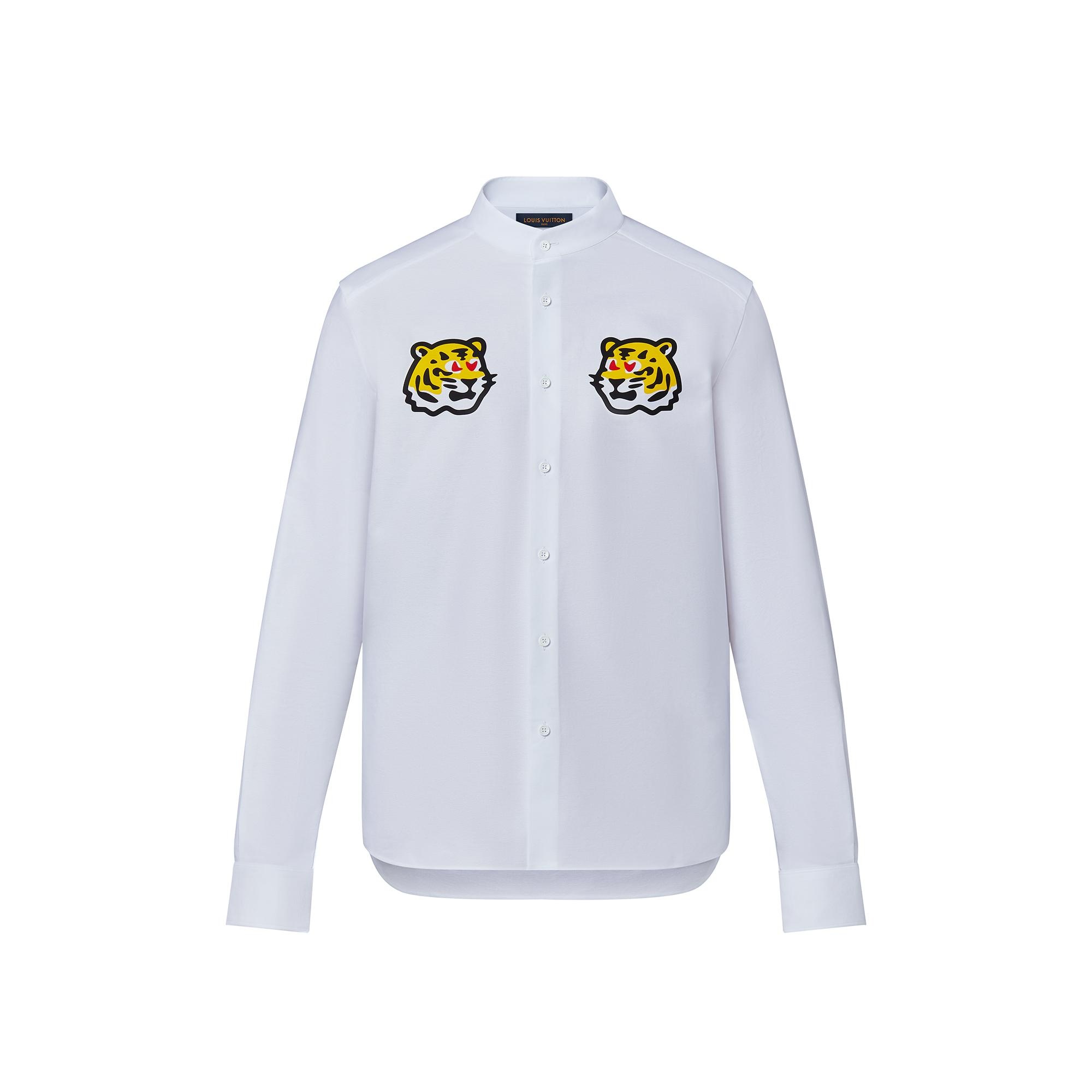 Printed Tigers Mandarin Collar Shirt - 1