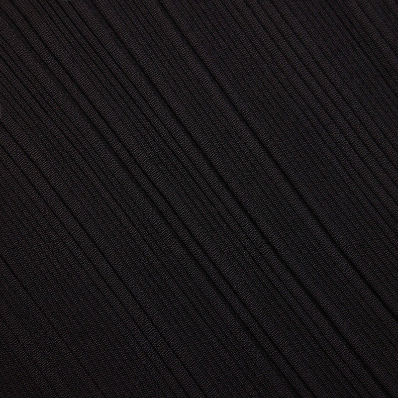 Black Ribbed Viscose Knit Skirt 5