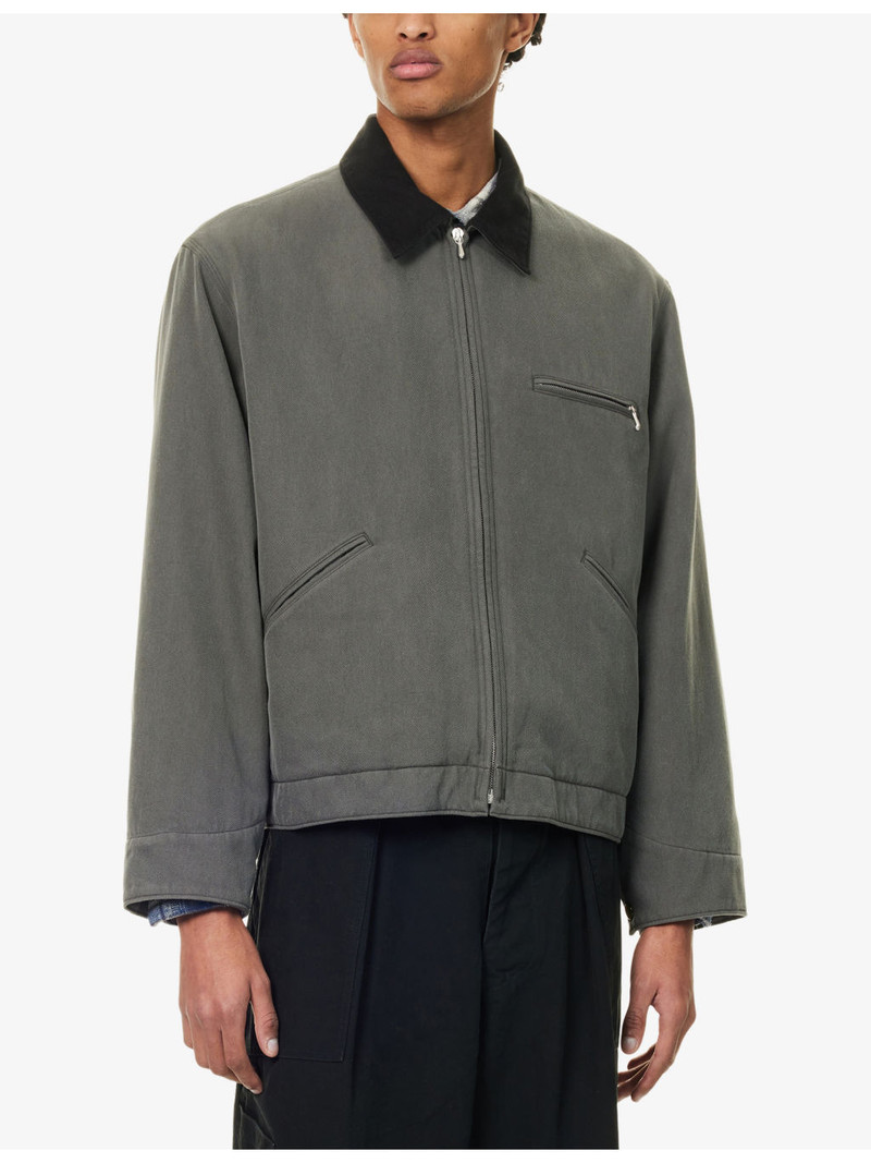 Detroit Collared Cotton and Silk-Blend Jacket 3