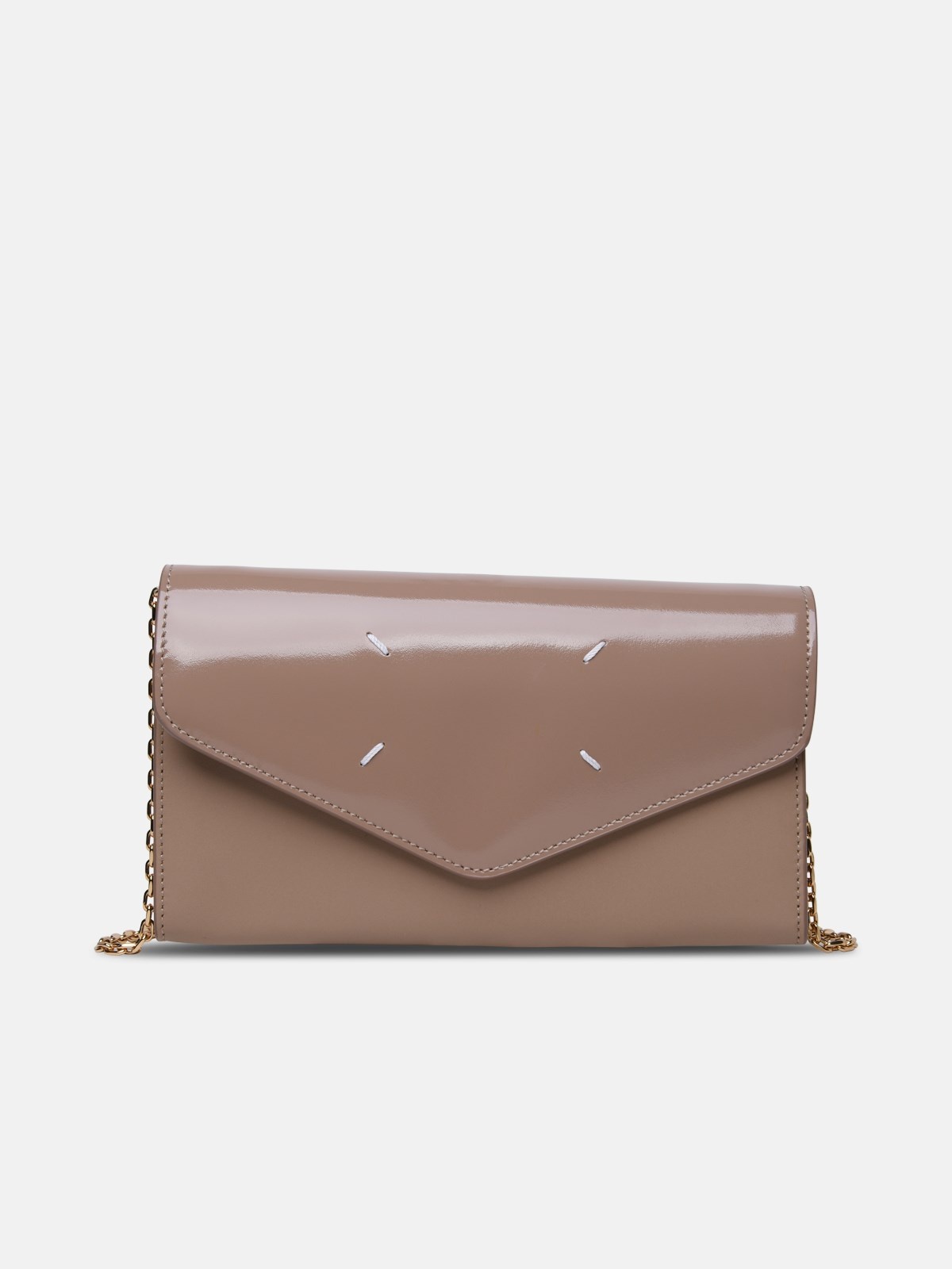 BEIGE LEATHER CROSSBODY BAG - 1