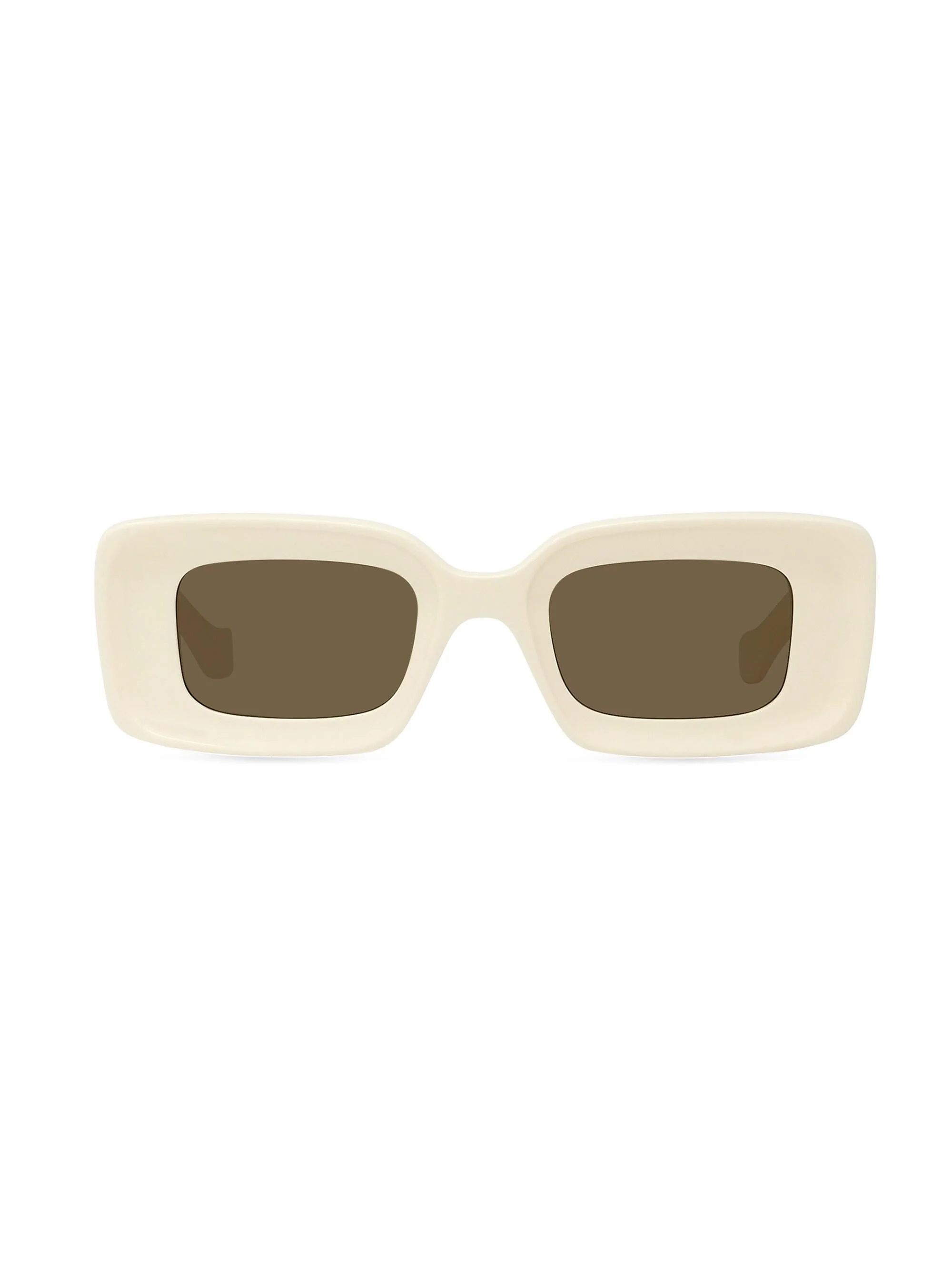 Men's Anagram 46MM Rectangular Sunglasses - Ivory Brown - 1