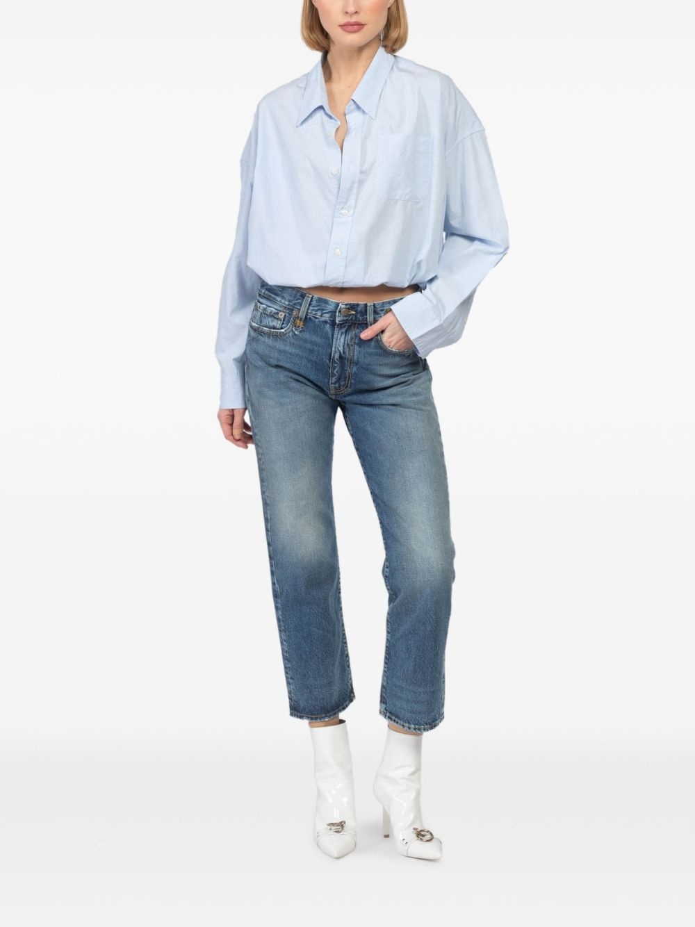 cropped straight jeans - 2