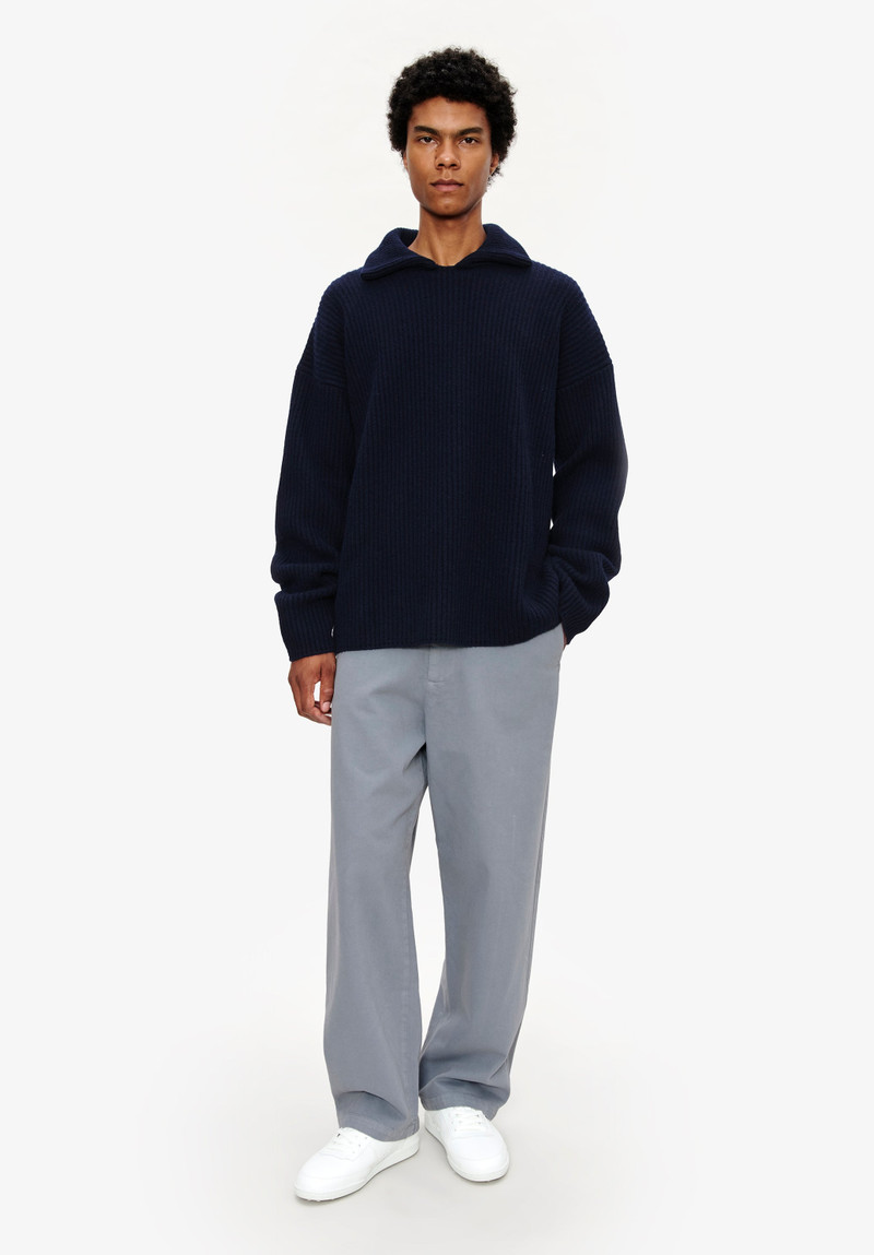 A.P.C. WIDE-RIB SWEATER WITH SPREAD COLLAR outlook