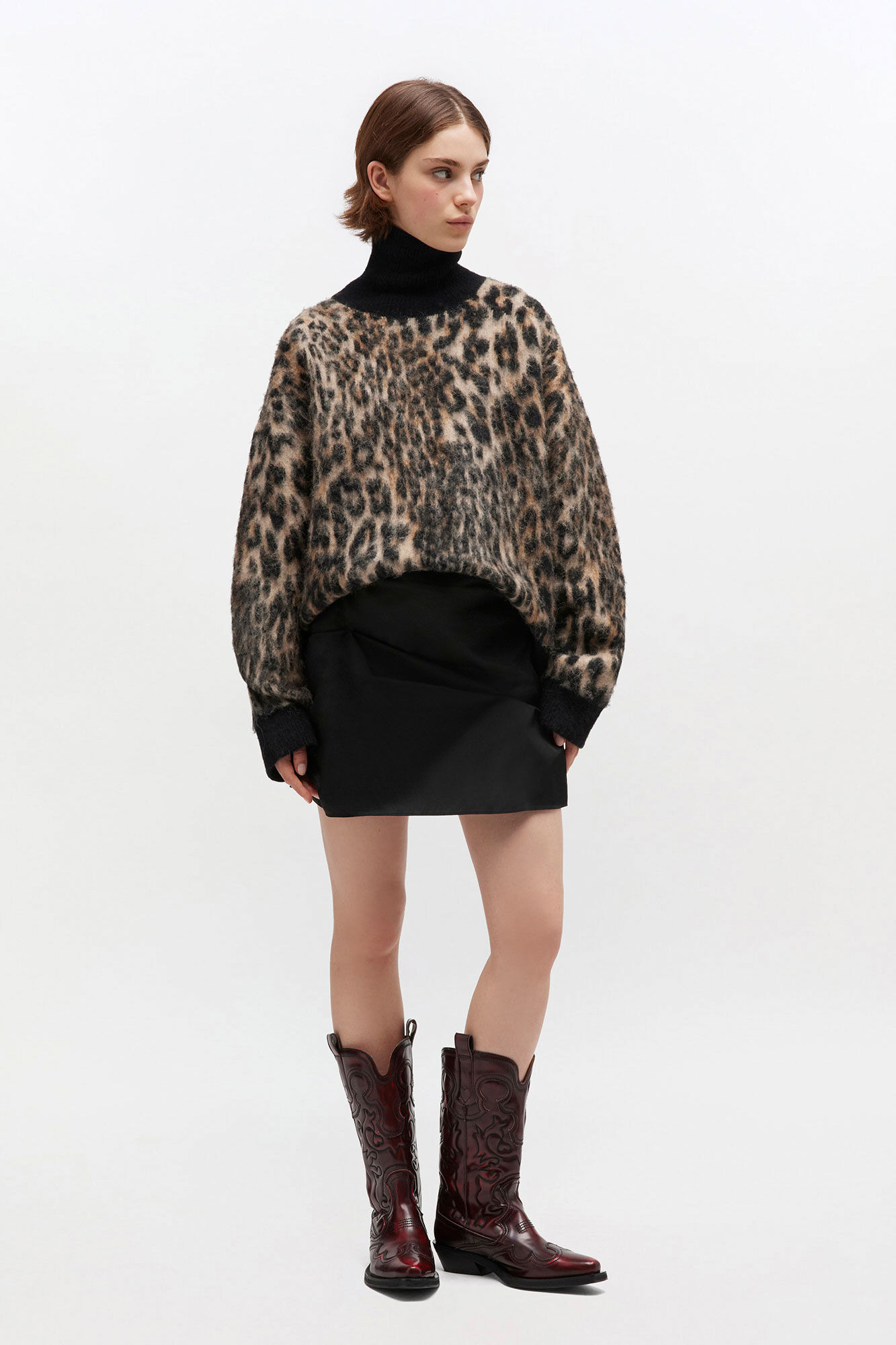 LEOPARD HIGH-NECK SWEATER - 3