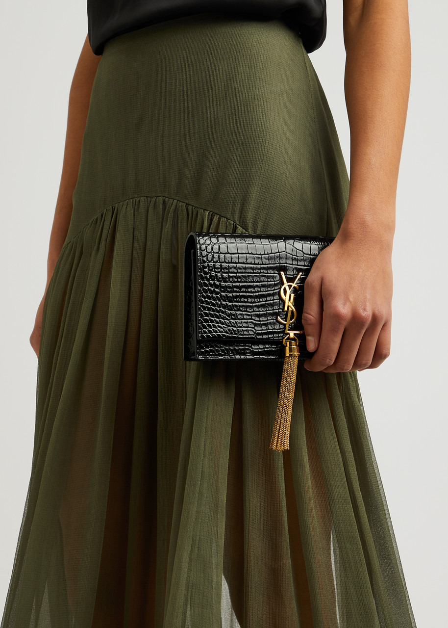 Kate crocodile-effect leather wallet-on-chain - 6