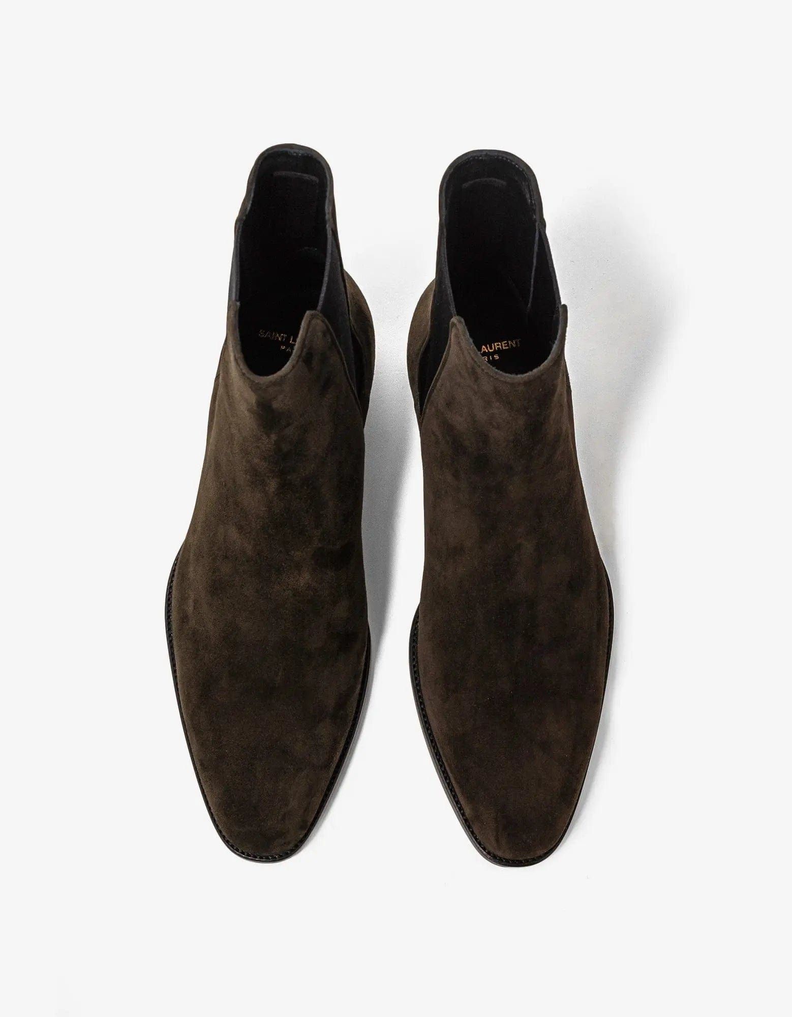 Saint Laurent Brown Suede Wyatt Chelsea Boots - 5