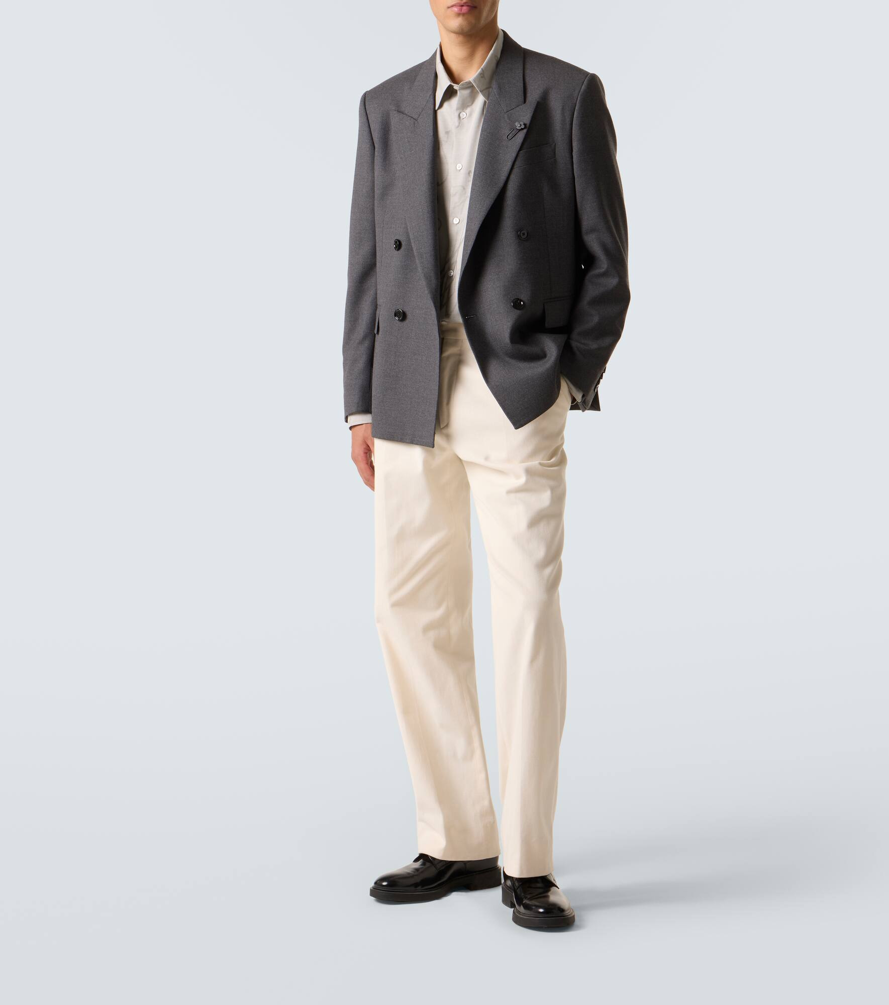 Printed cotton, wool, and silk shirt - 2