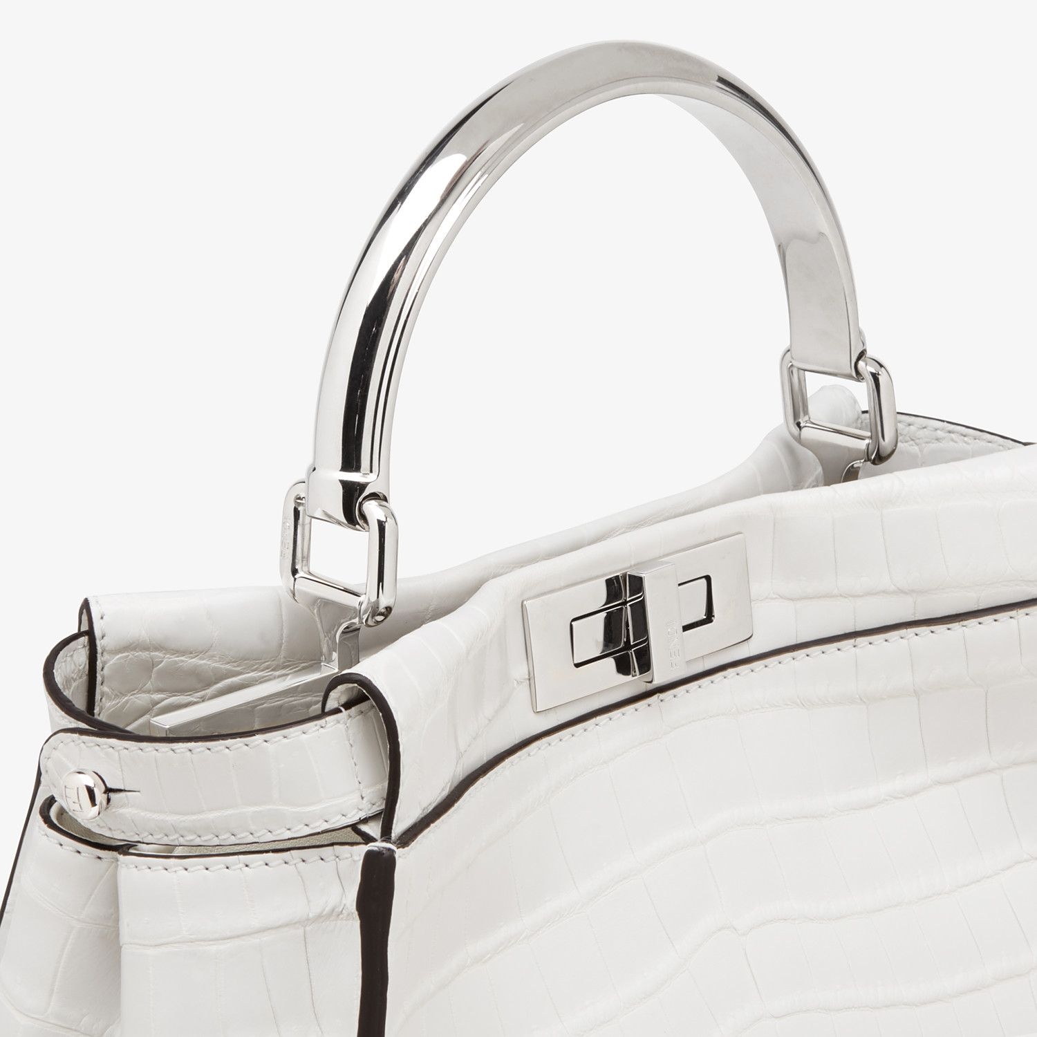 White crocodile leather bag - 5