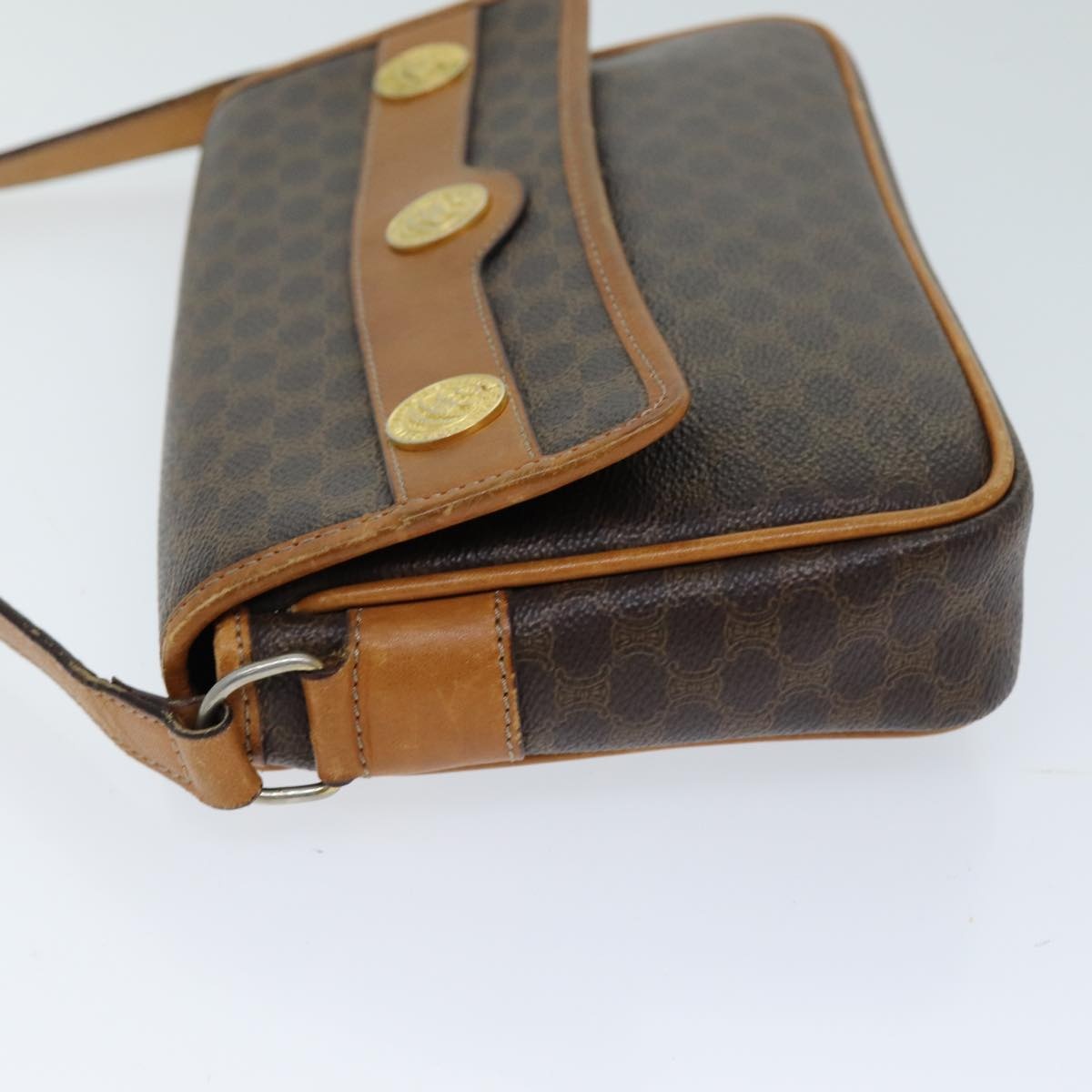 CELINE Macadam Canvas Shoulder Bag Pvc Brown - 4
