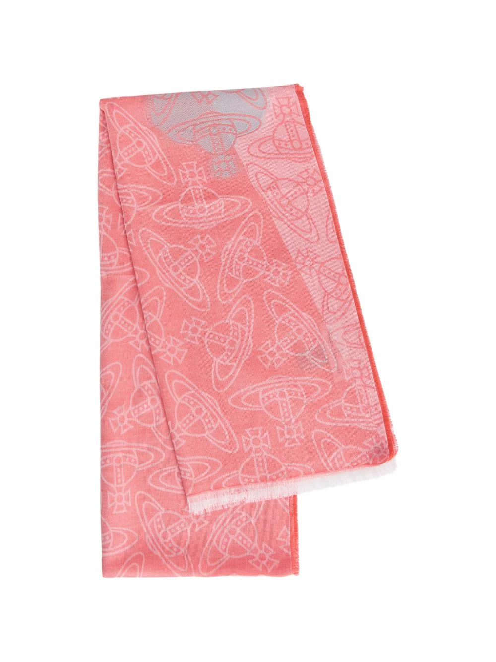 print fringed scarf - 1
