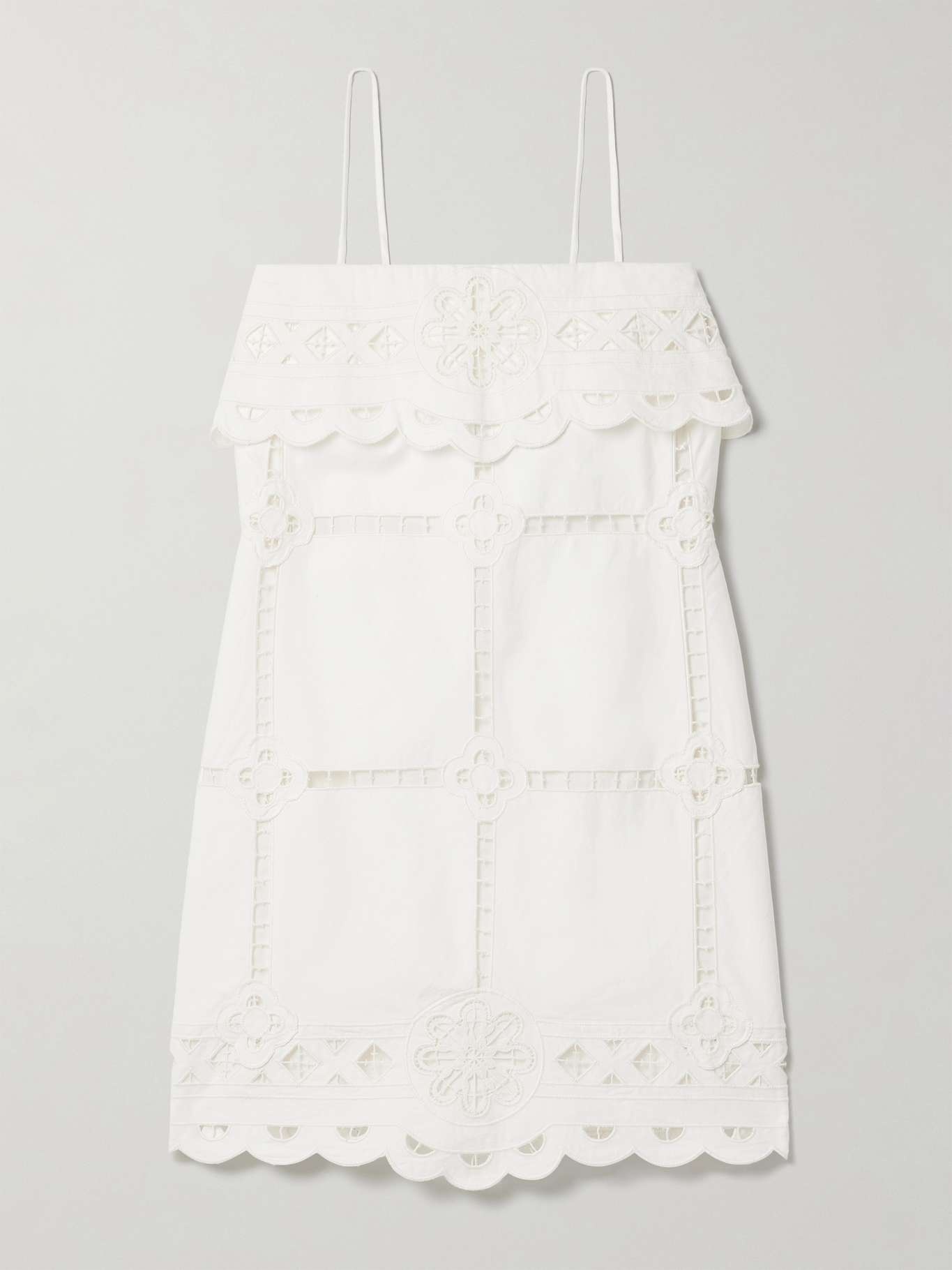 Parvedy broderie anglaise cotton-poplin mini dress - 1