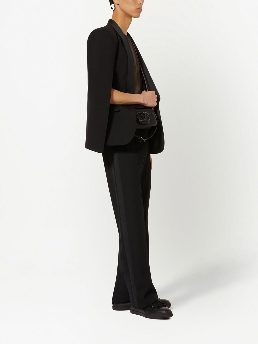 contrasting-waistband straight-leg trousers - 2