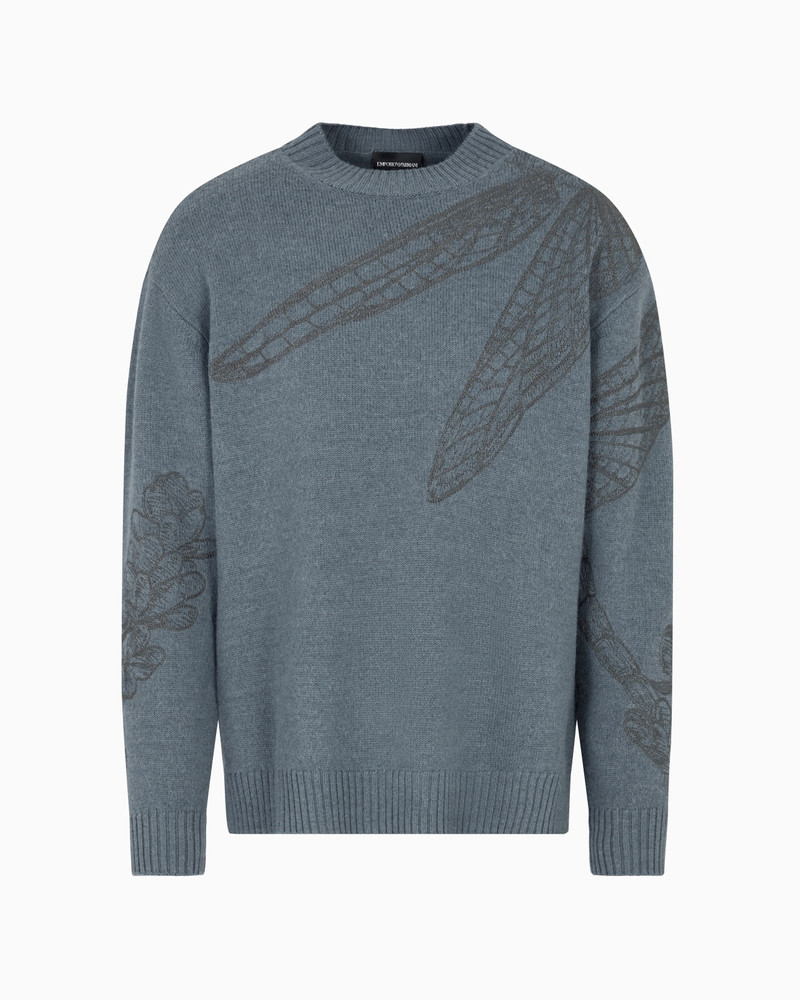ALPACA-BLEND JUMPER WITH FLOWER AND DRAGONFLY EMBROIDERY 1