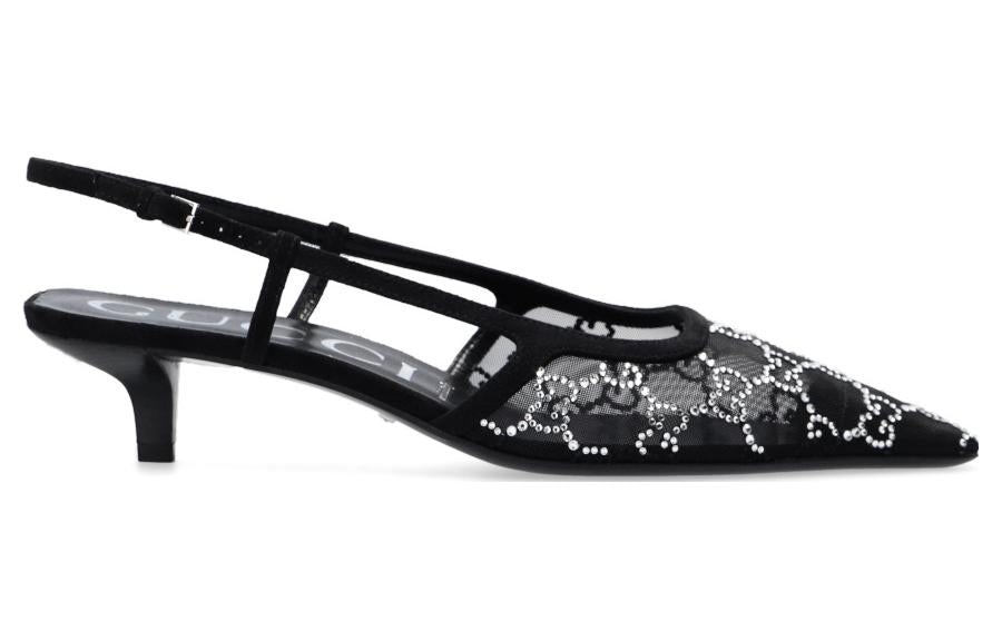 (WMNS) Gucci GG slingback pump 'Black' 675829-F13A0-1000 - 2