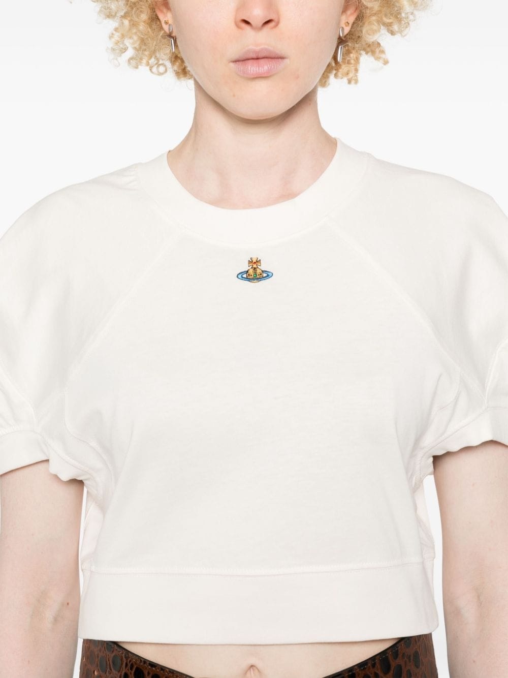 VIVIENNE WESTWOOD Orb Cropped Football Ｔシャツ Vivienne Westwood Cropped Football Cotton-Jersey T-Shirt - S
