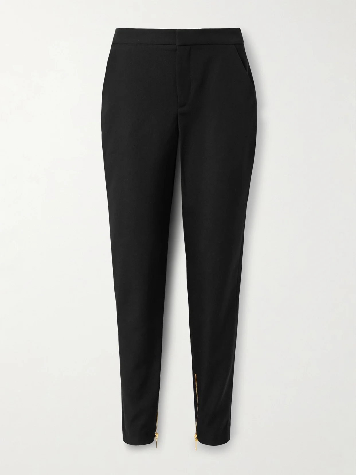 Satin-trimmed Wool Straight-leg Pants - 1