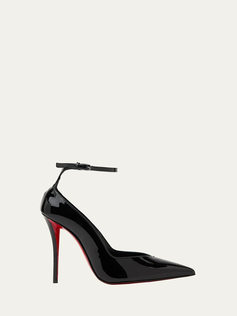 100mm Erozee Patent Leather Red Sole Pumps - 1