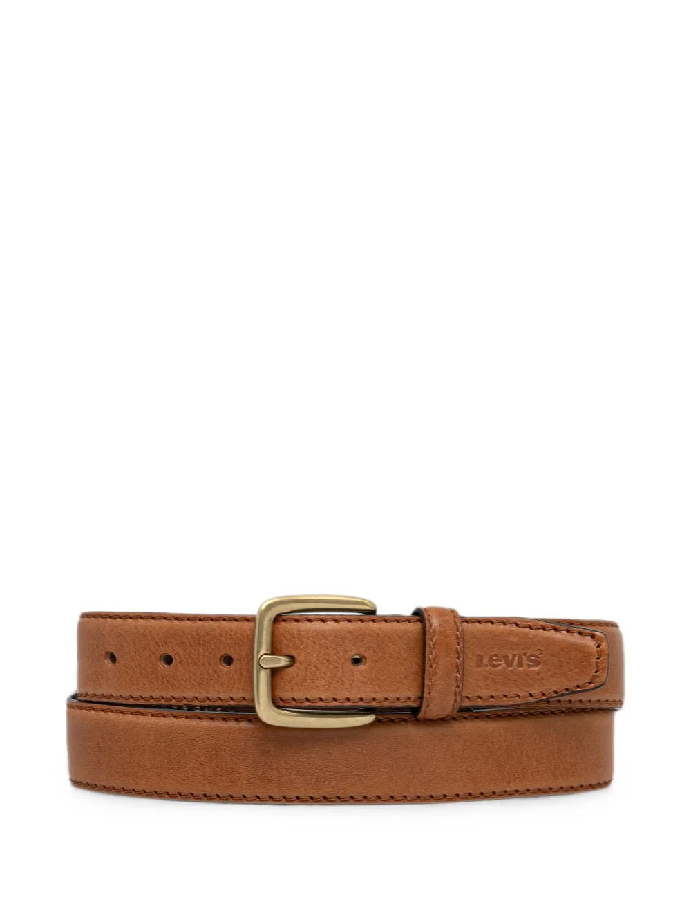 logo-debossed leather belt - 1