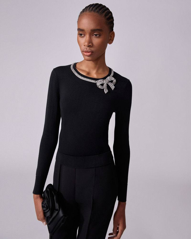 CAROLINA HERRERA Crystal-Embroidered Sweater outlook