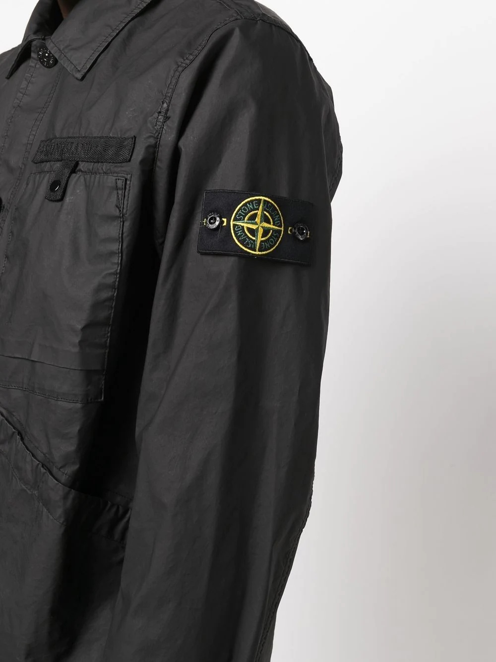 logo-patch button-fastening jacket - 5