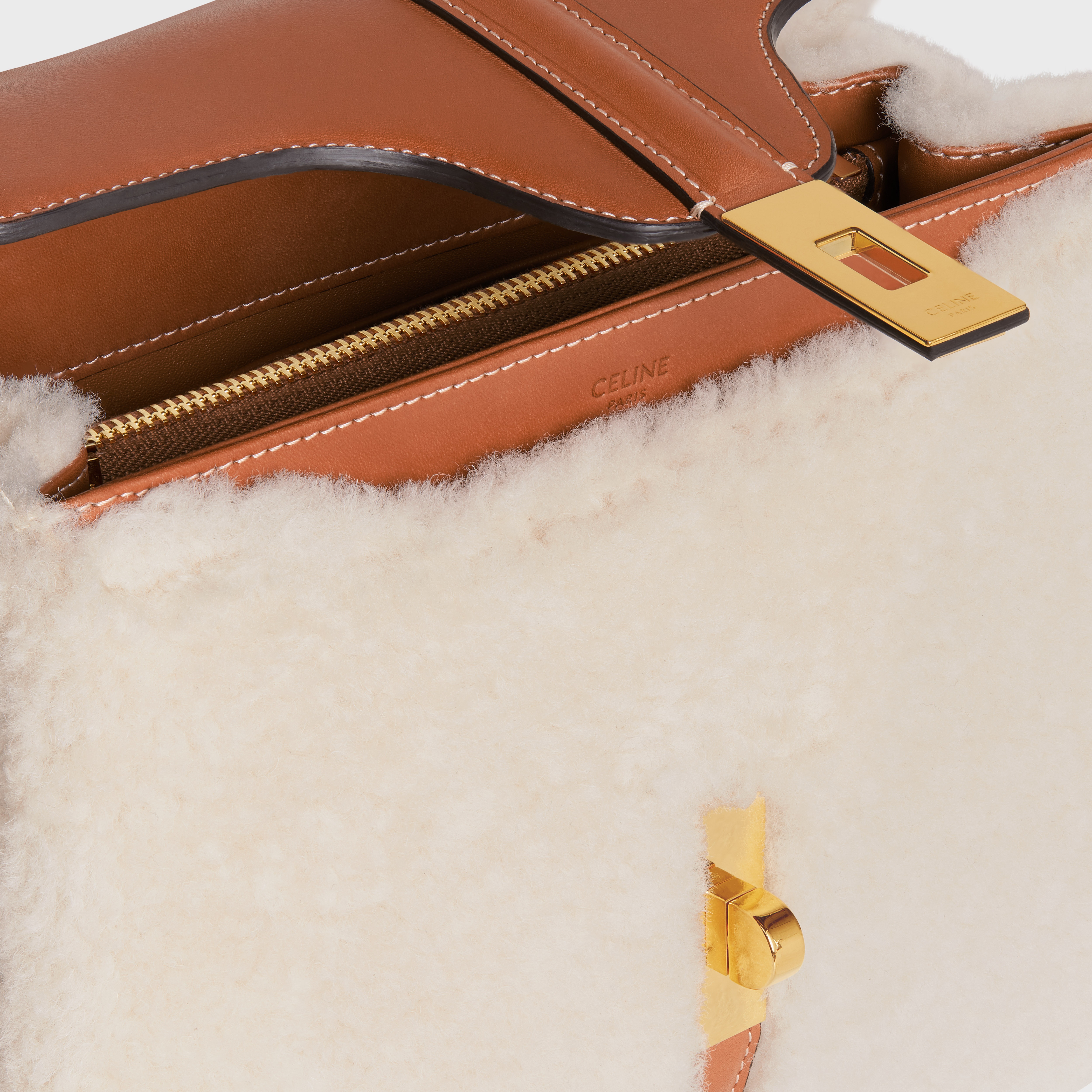 Small 16 Bag in SHEARLING AND natural CALFSKIN - 4