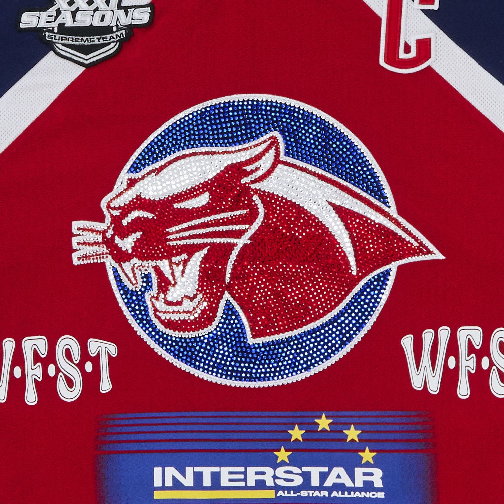 Supreme Rhinestone Hockey Jersey 'Red' - 3