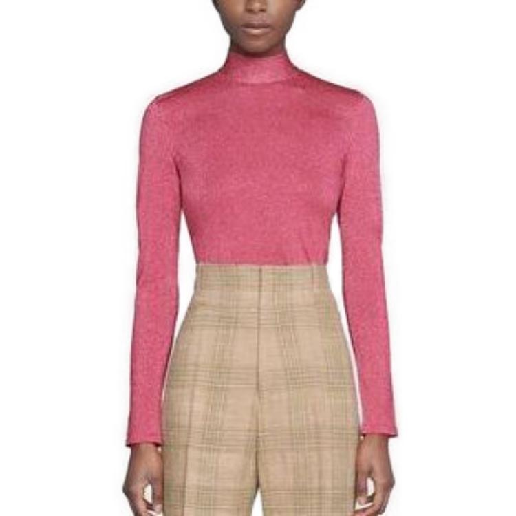 (WMNS) Gucci Lam-effect Knitted Top 'Pink' 653414-XKBTK-5096 - 2