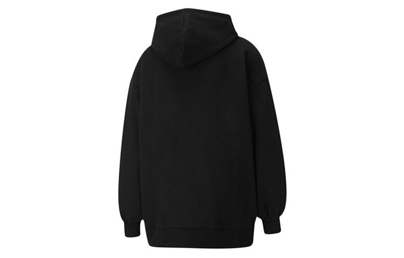 PUMA (WMNS) PUMA Classics Oversized Logo Printing Hoodie Black 530280-01 outlook