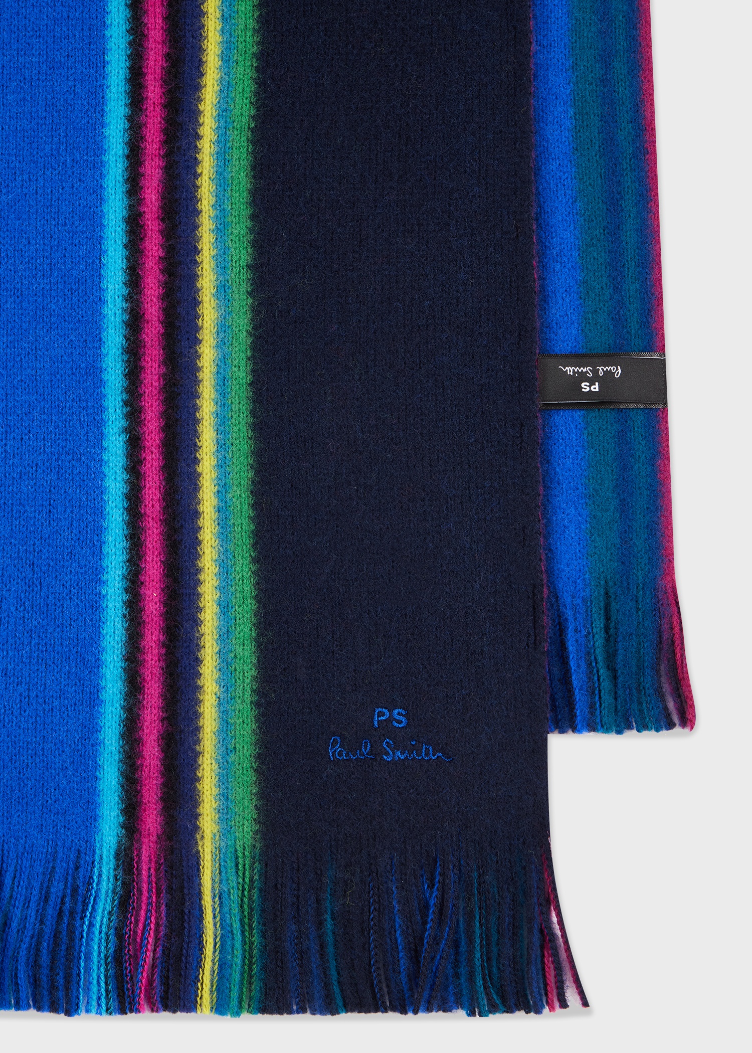 Blue Reversible 'Sports Stripe' Scarf - 2