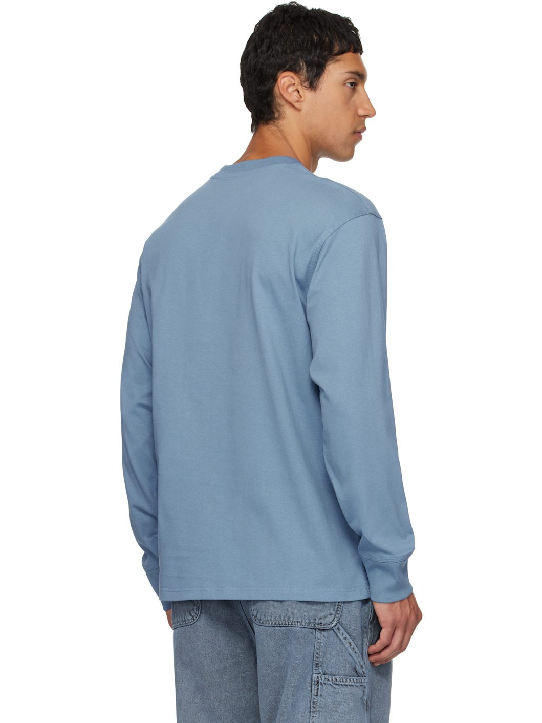 Blue American Script Long Sleeve T-shirt - 3