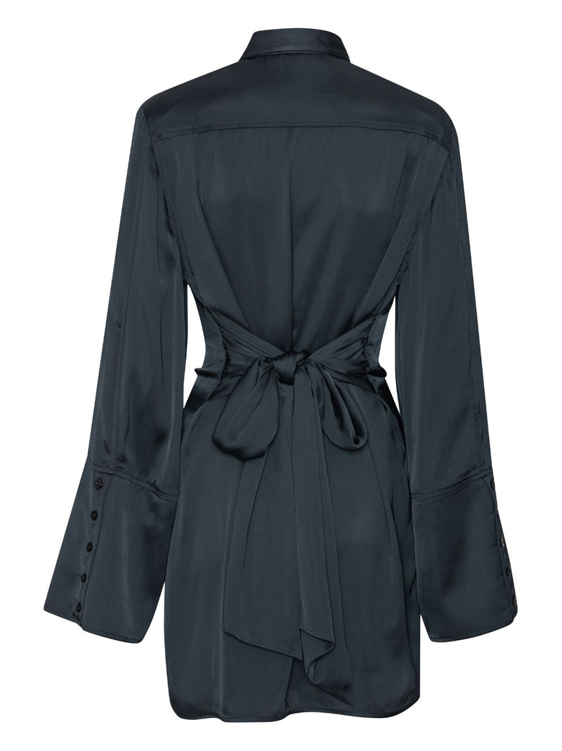 satin-tie mini shirt dress 5