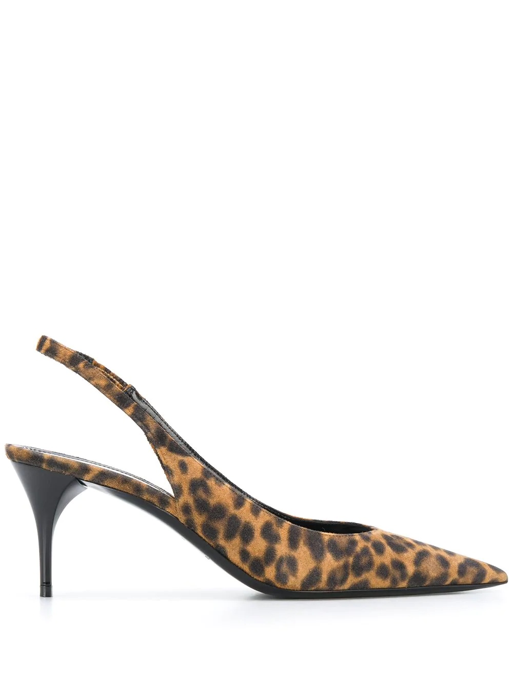 leopard print slingback pumps - 1