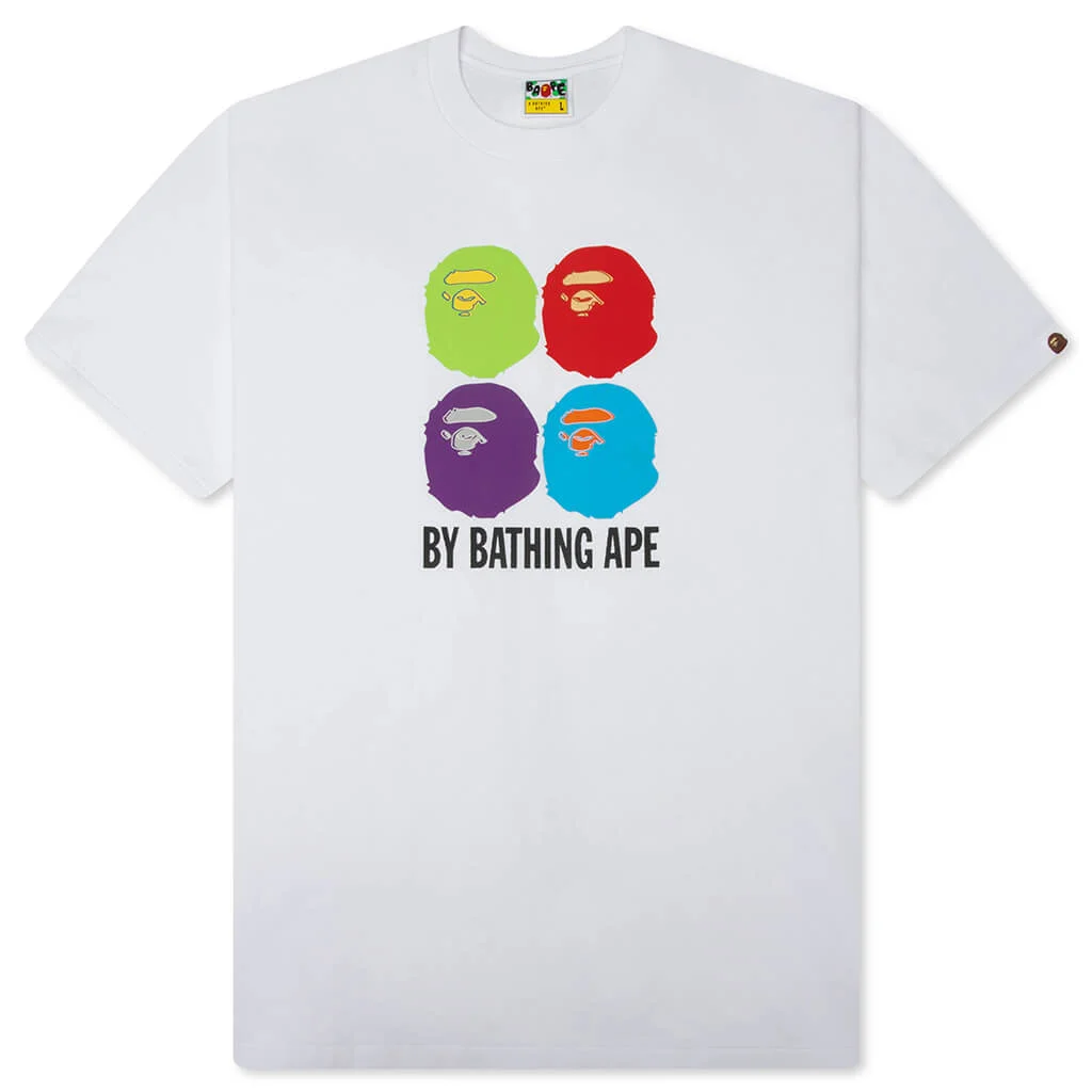 MULTI APE HEAD BY BATHING APE RELAXED FIT TEE - WHITE - 1