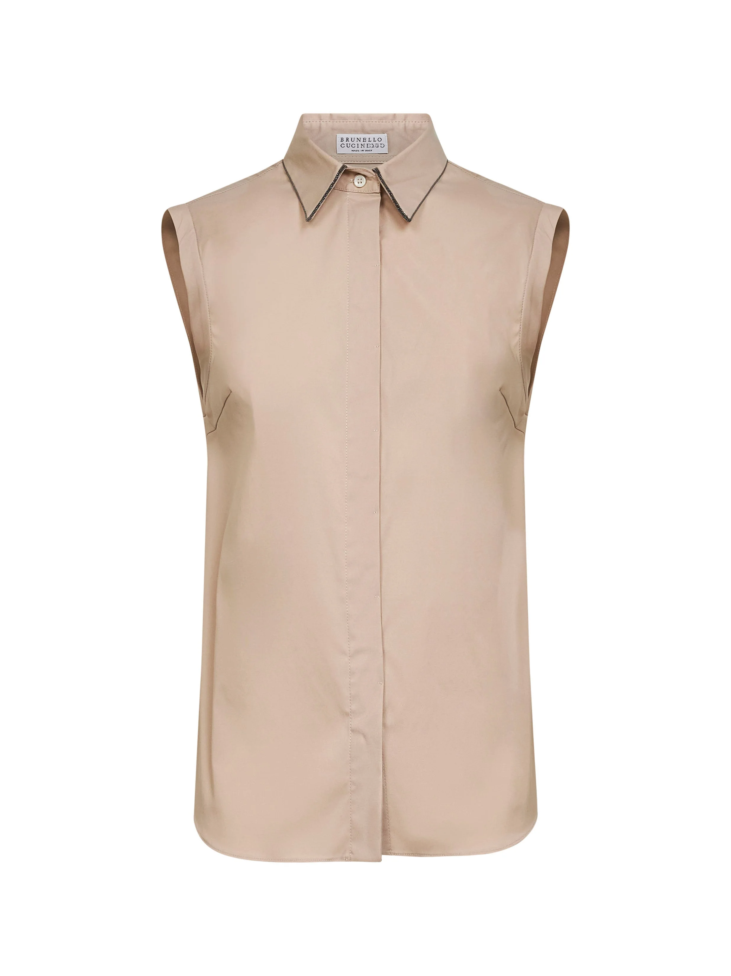 Light brown Shiny Trim poplin shirt - 1