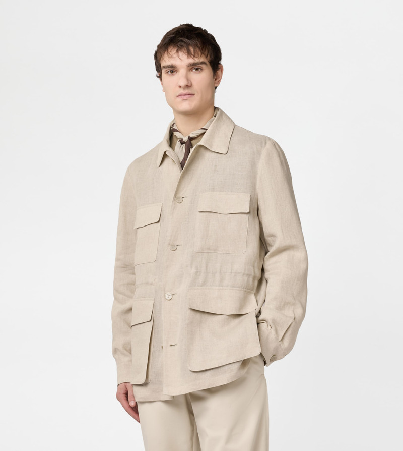 FIELD JACKET IN LINEN - BEIGE 4