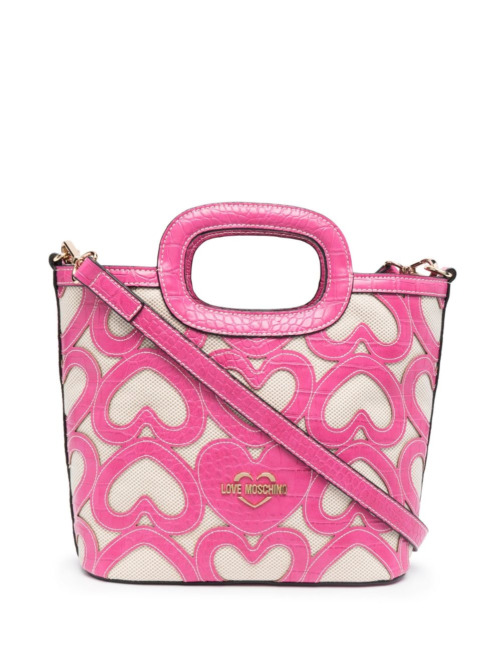 embossed heart cut-out tote - 1