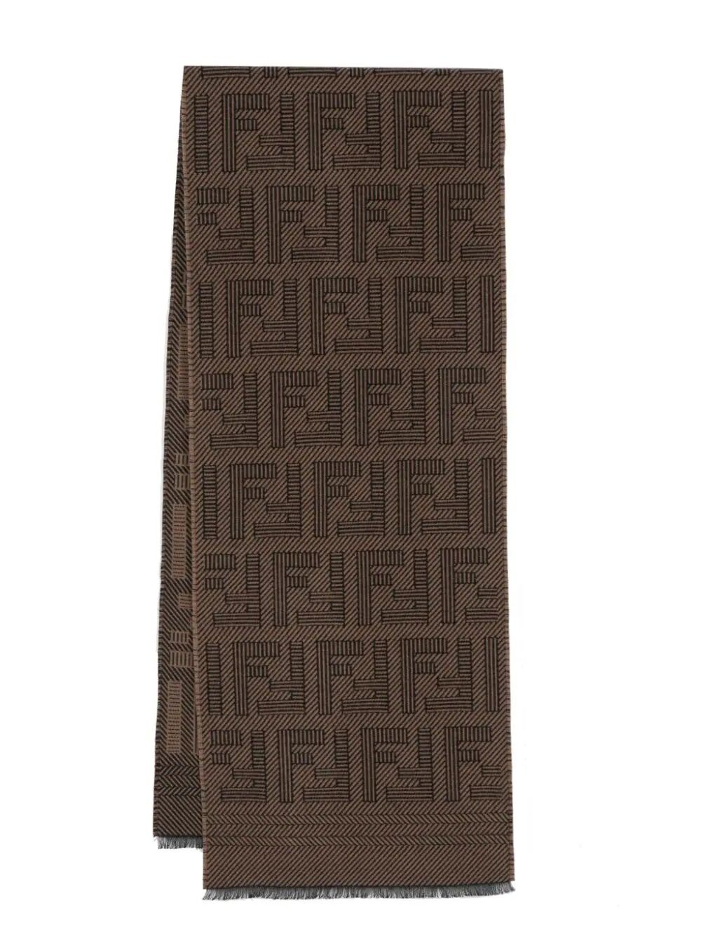 FENDI LOGO WOOL SCARF - 1