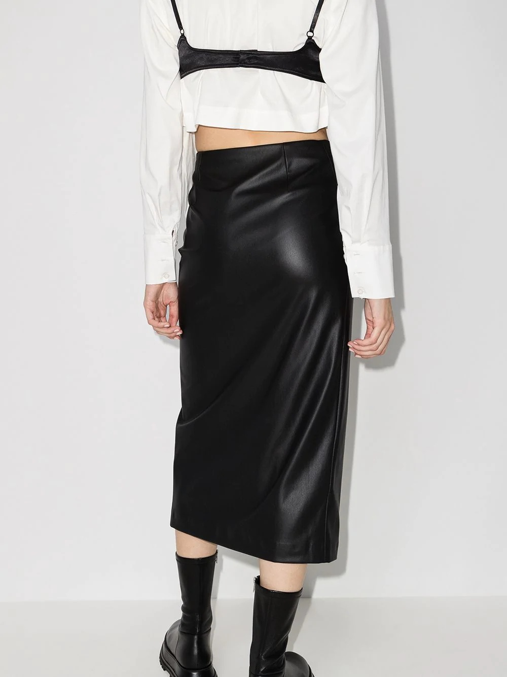 Scarlet faux-leather skirt - 3