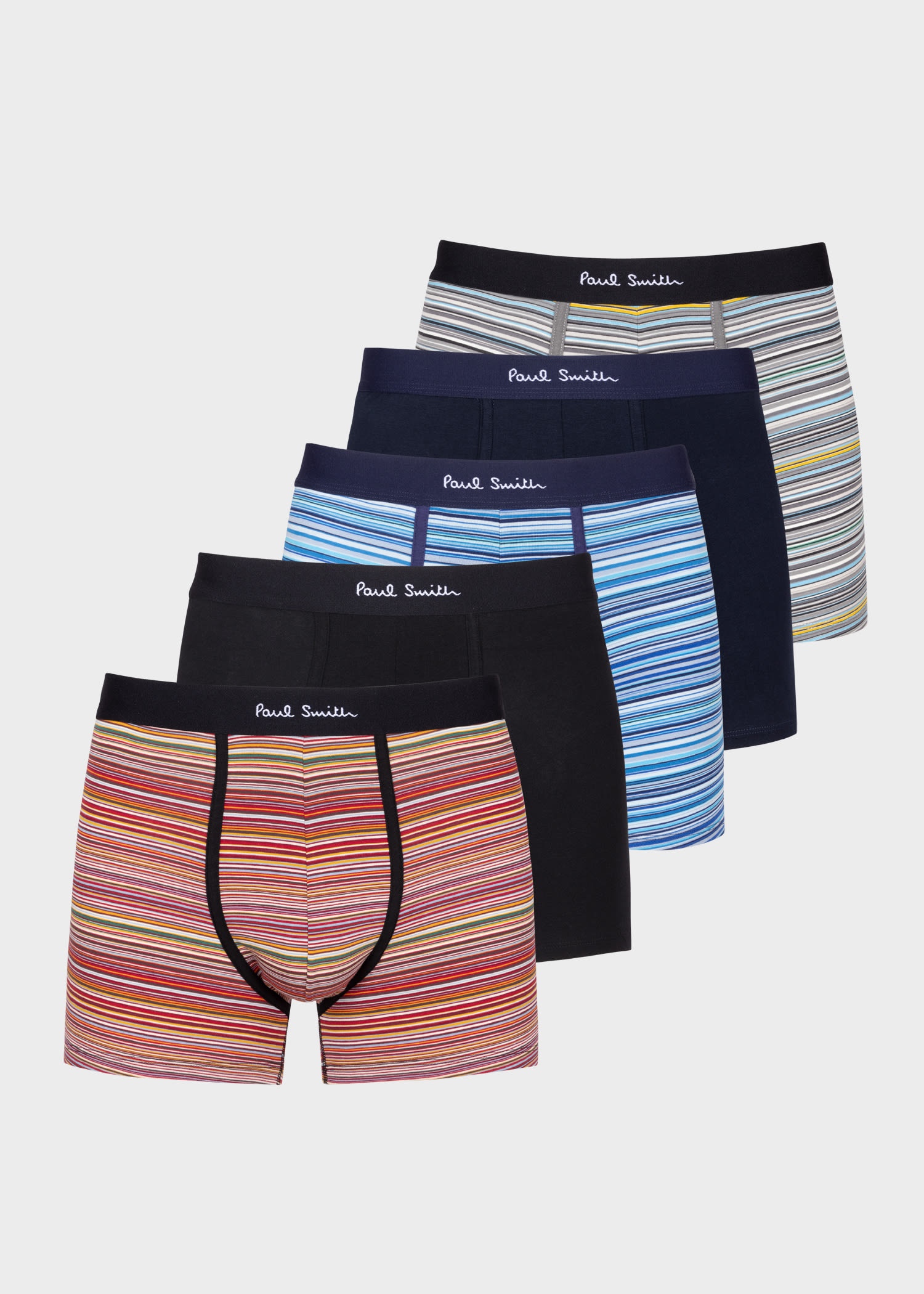 'Signature Stripe' and Plain Long Trunks Five Pack - 1