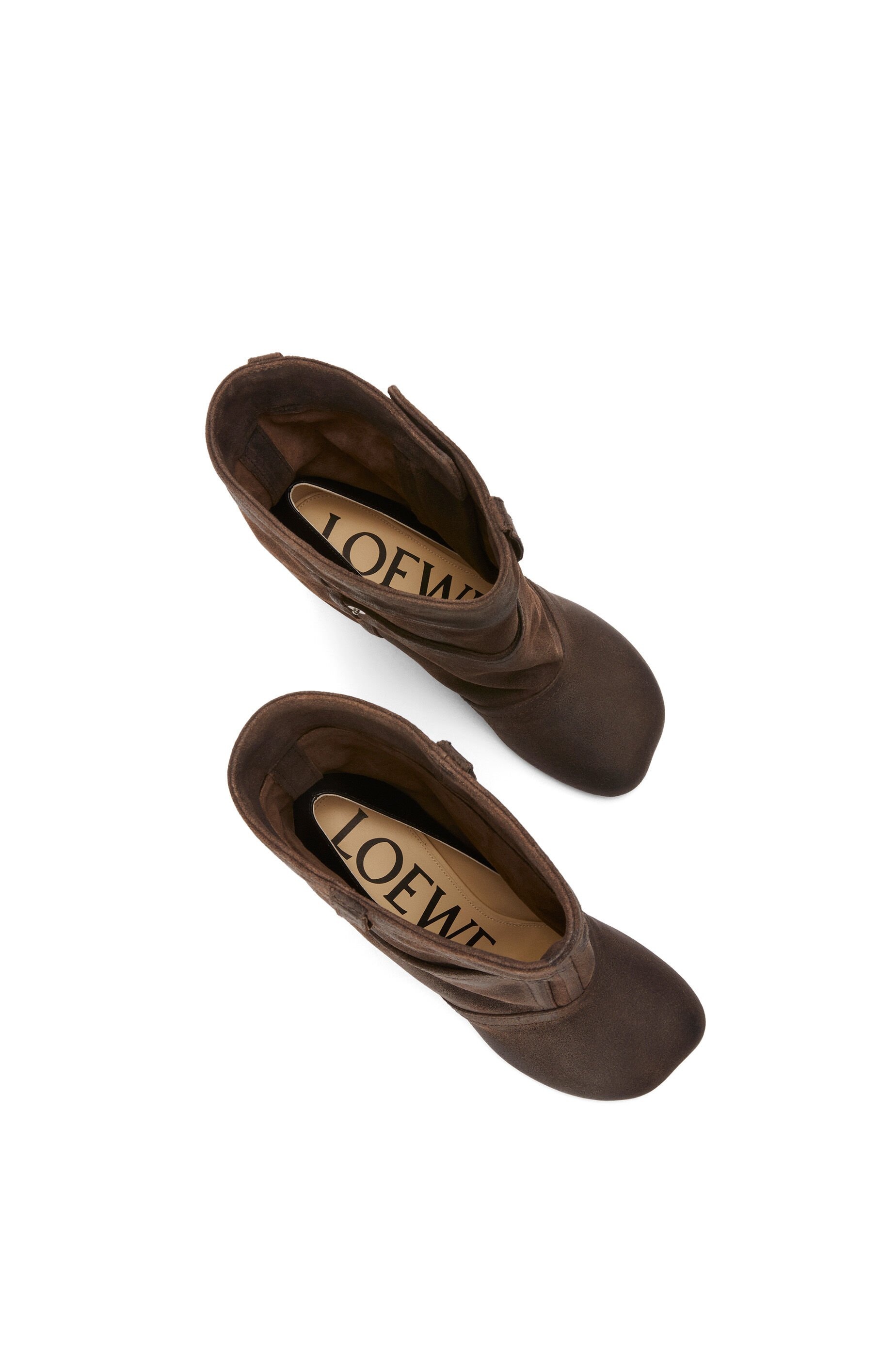 ショートブーツ・ブーティ LOEWE TOY WAXED SUEDE ANKLE BOOTS Loewe Toy ankle bootie in waxed suede | loewe | REVERSIBLE