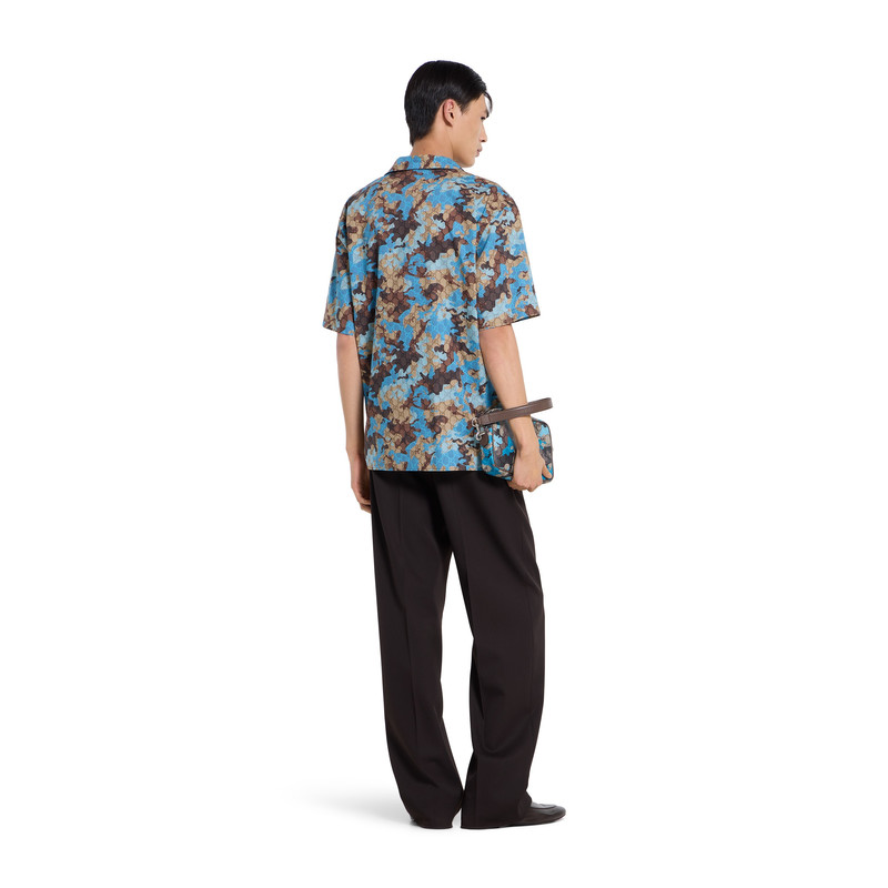 Printed cotton poplin bowling shirt 4