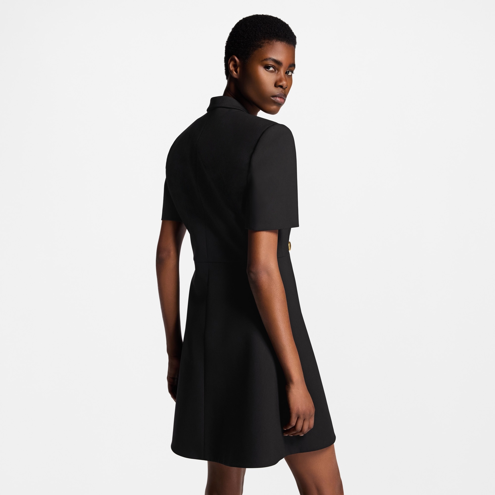Short-Sleeved Tailored Wrap Dress - 7