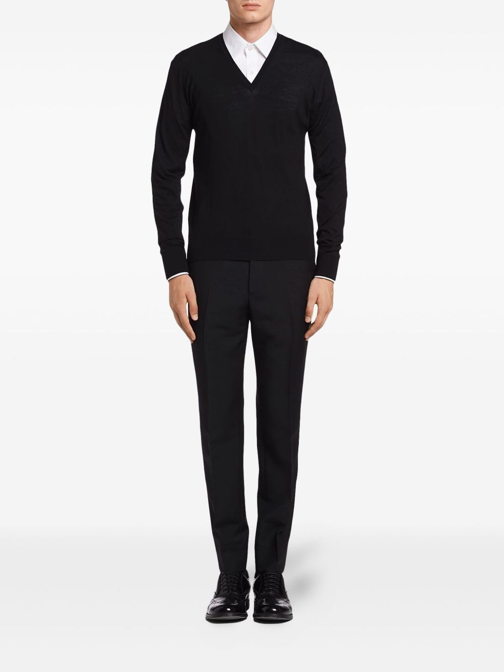 knitted v-neck sweater - 2