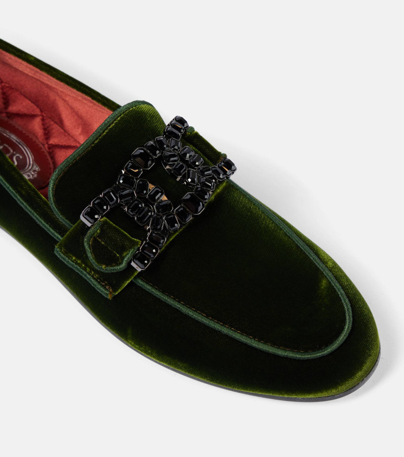 Kate embellished velvet loafers 5