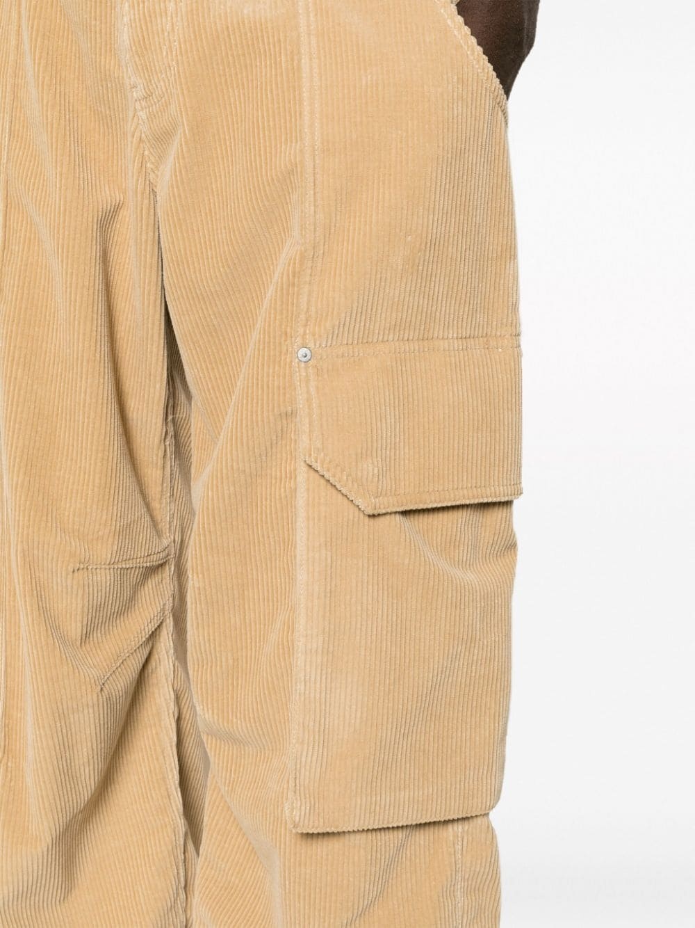 corduroy cotton cargo trousers - 5