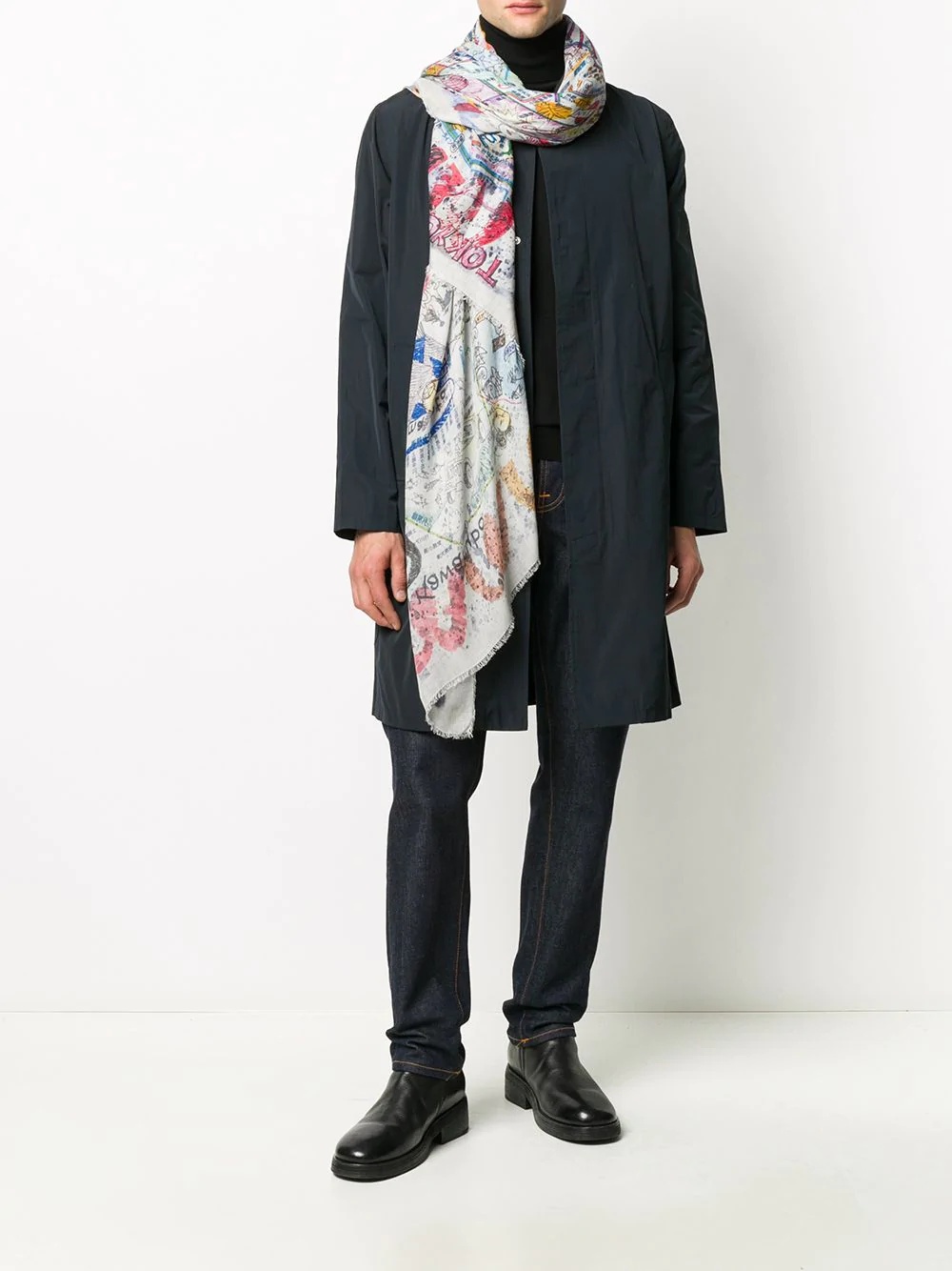 sketch print scarf - 2