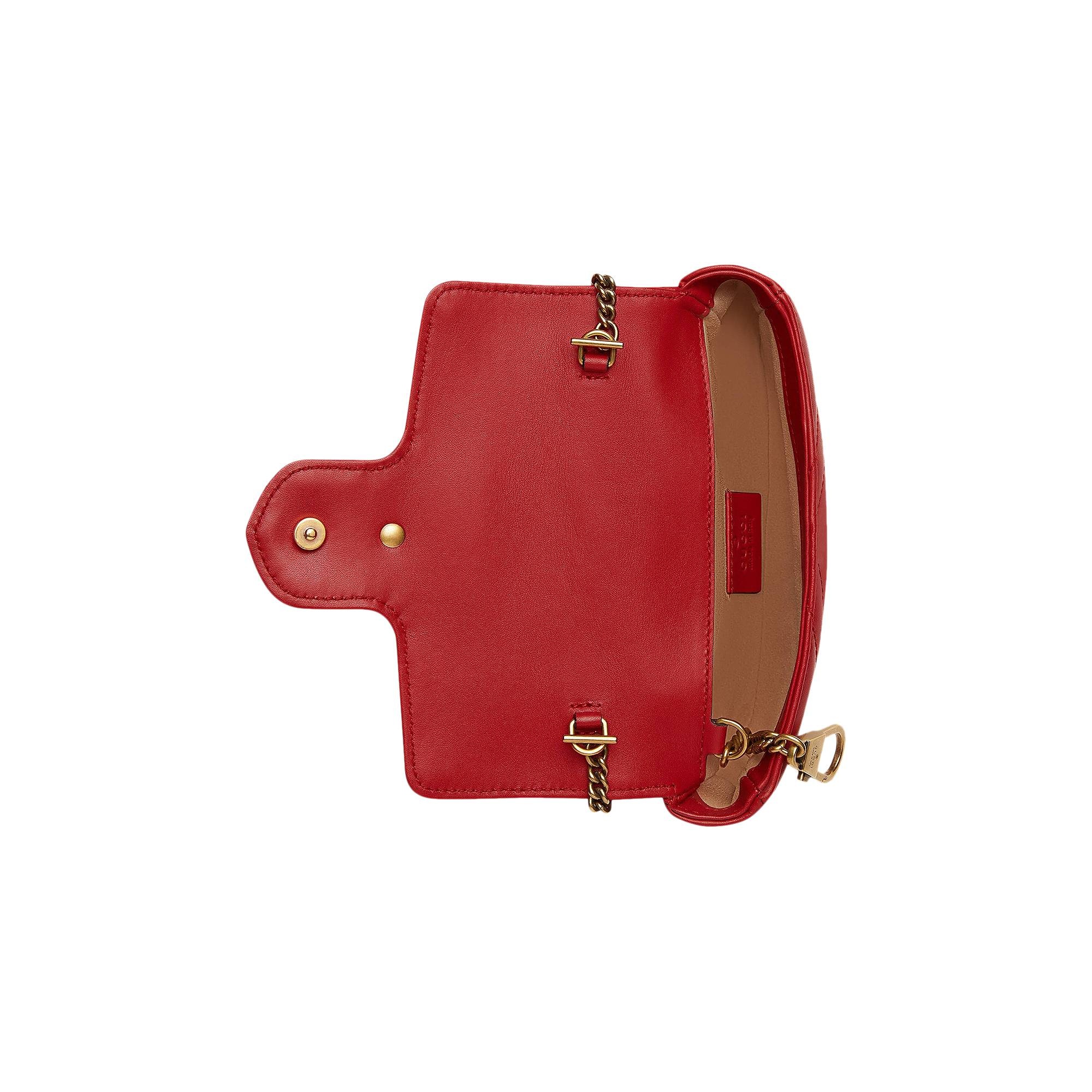 Gucci GG Marmont Matelass� Leather Super Mini Bag 'Hibiscus Red' - 3