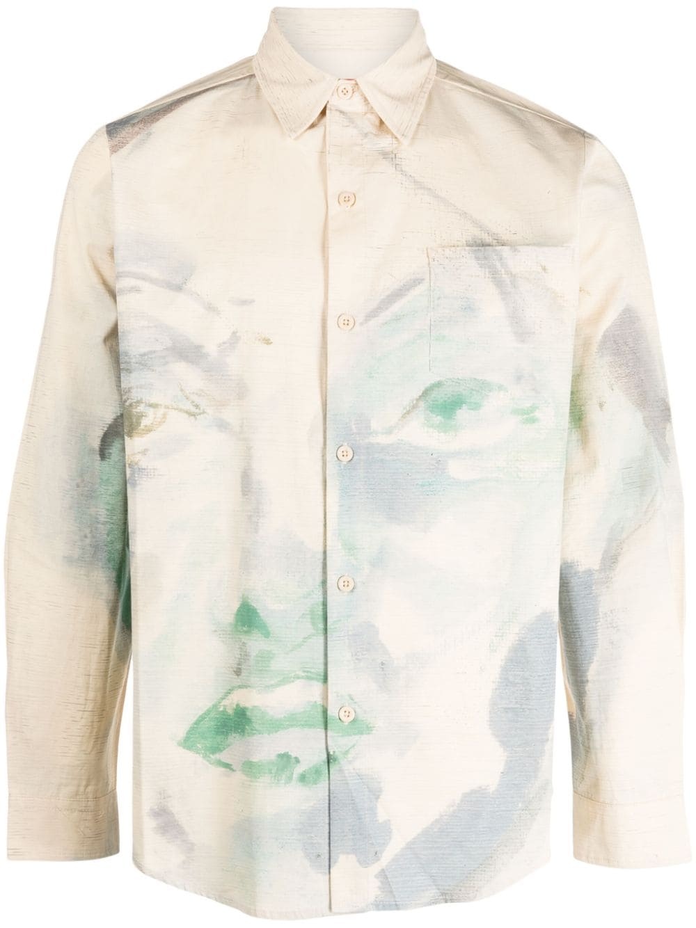 face-print cotton shirt - 1