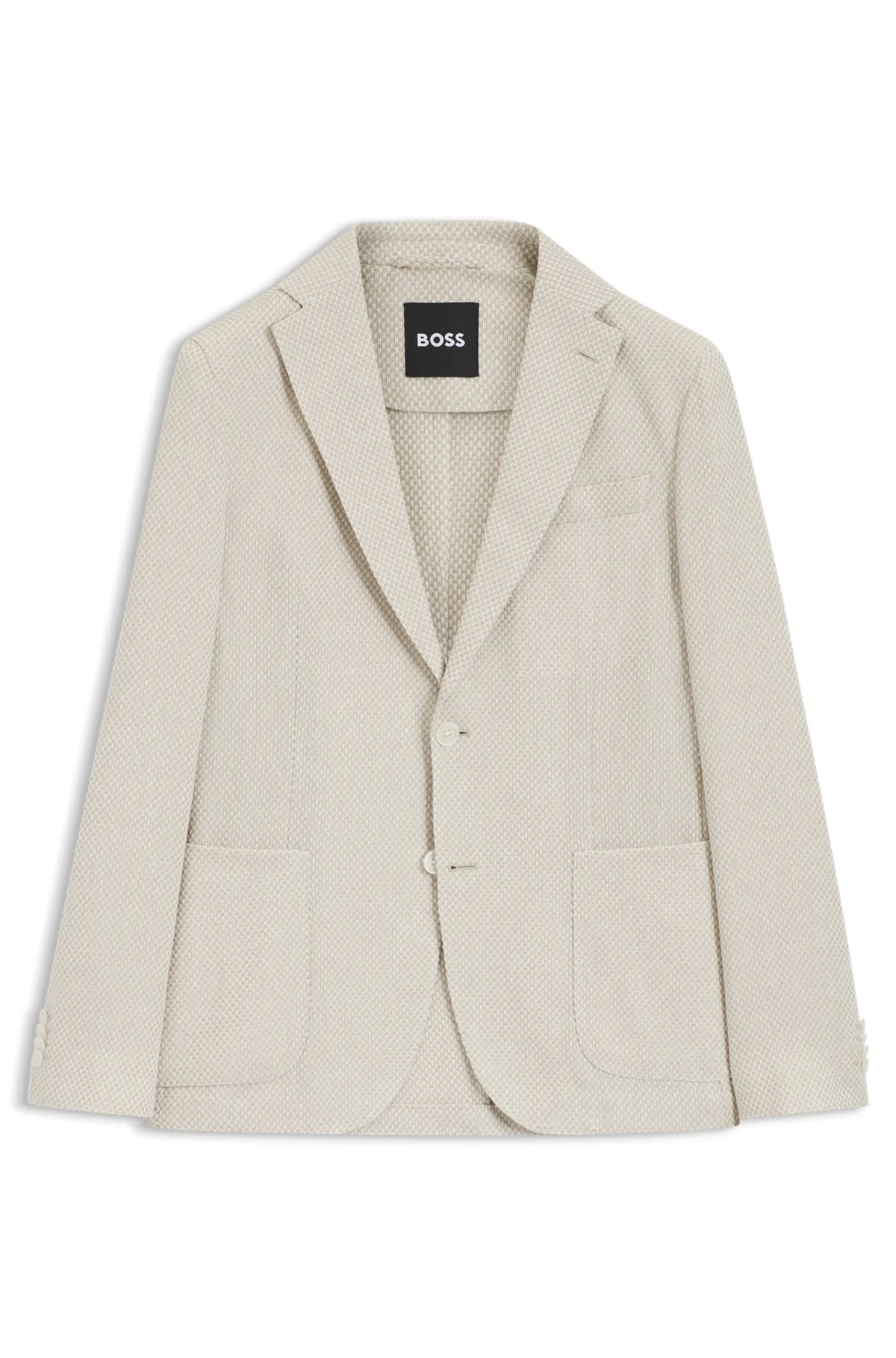 PATTERNED SLIM-FIT JACKET IN A COTTON BLEND - 1