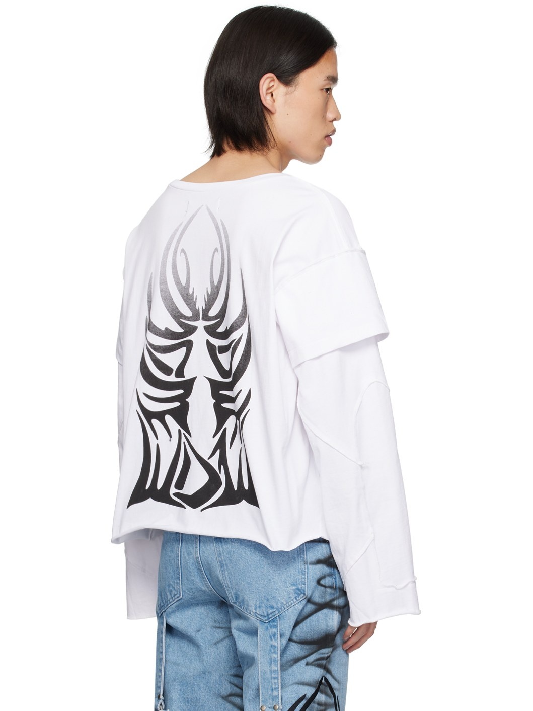 White Winged Long Sleeve T-Shirt - 3